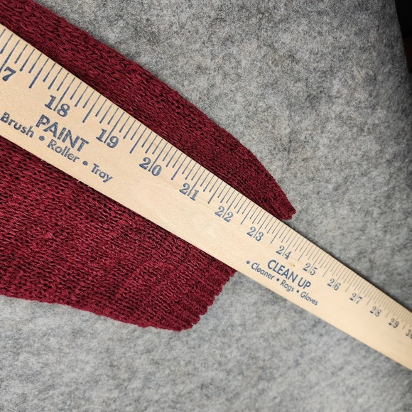 August Silk Woman Cardigan Sweater 3X Burgundy Red Open Front Knit Layering - Picture 5 of 11